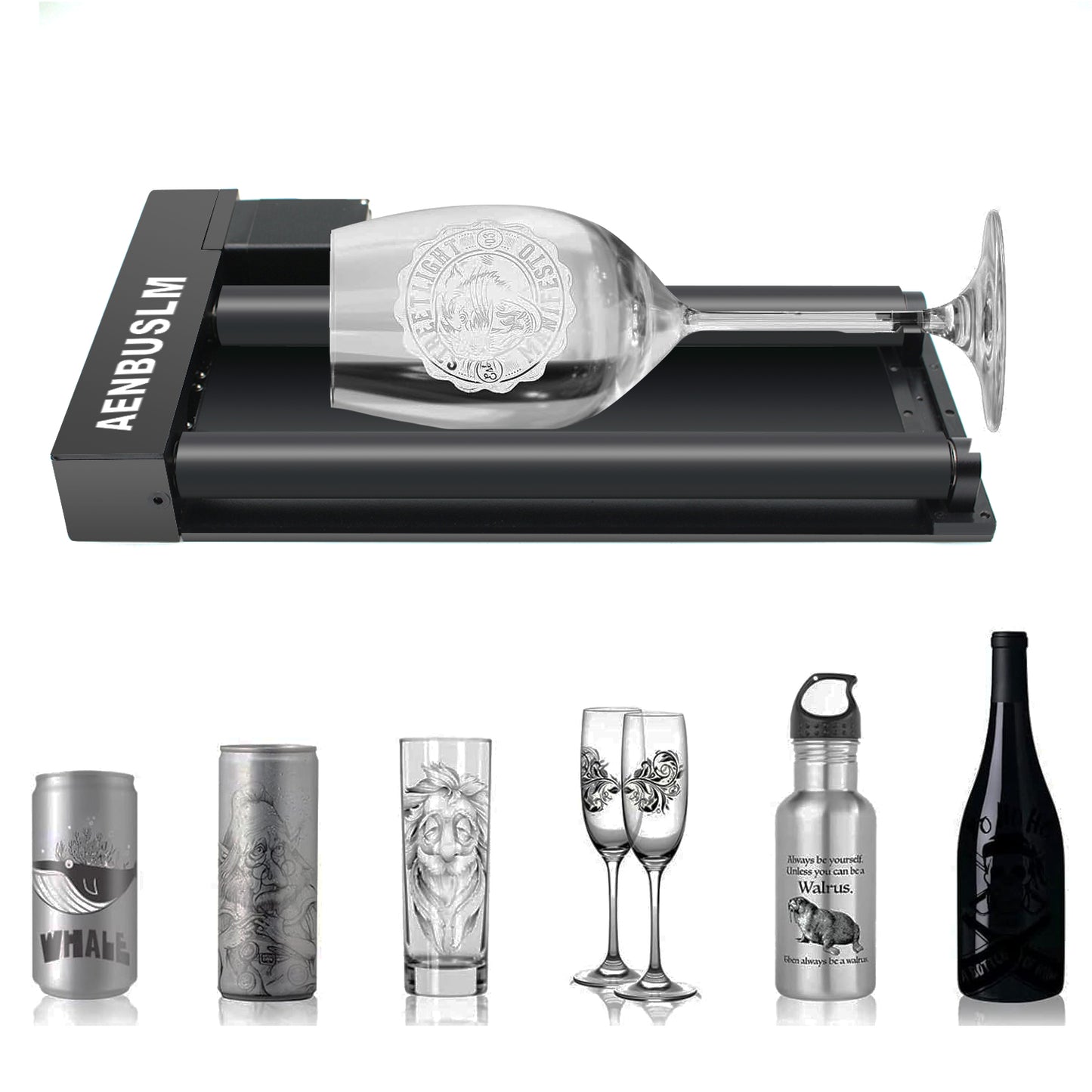 AENBUSLM Laser Engraver Rotary Roller, Y-Axis Rotary Roller 360° Rotation for Laser Engraver Engraving Cylindrical Objects Tumblers Cans Cups Bottles, Compatible with 99% of Laser Engraver