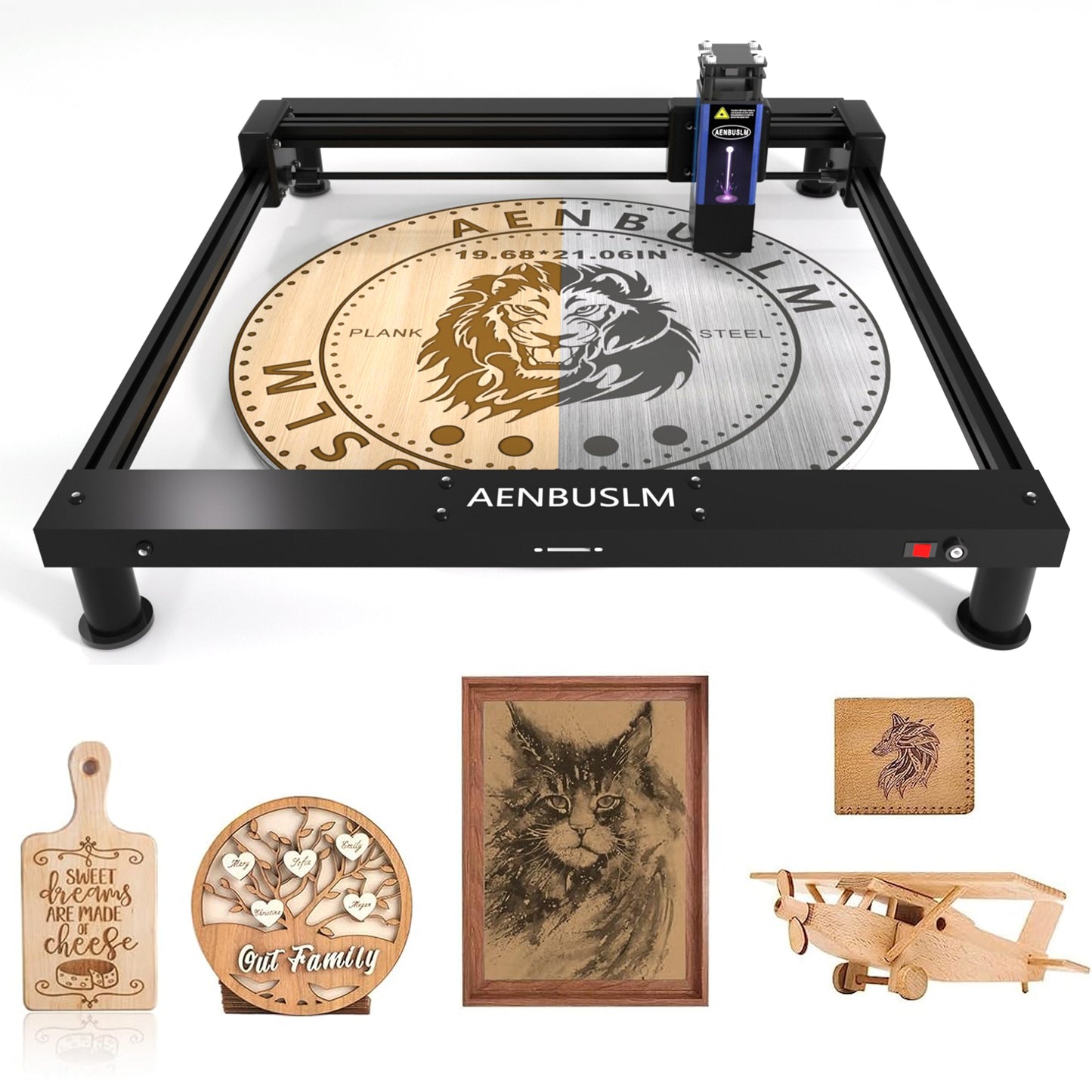 AENBUSLM T1-CX10W Laser Engraver Machine,0.06mm High Precision Laser Engraving Machine 10W Laser Cutter and Engraver Machine for Wood Metal Acrylic Leather