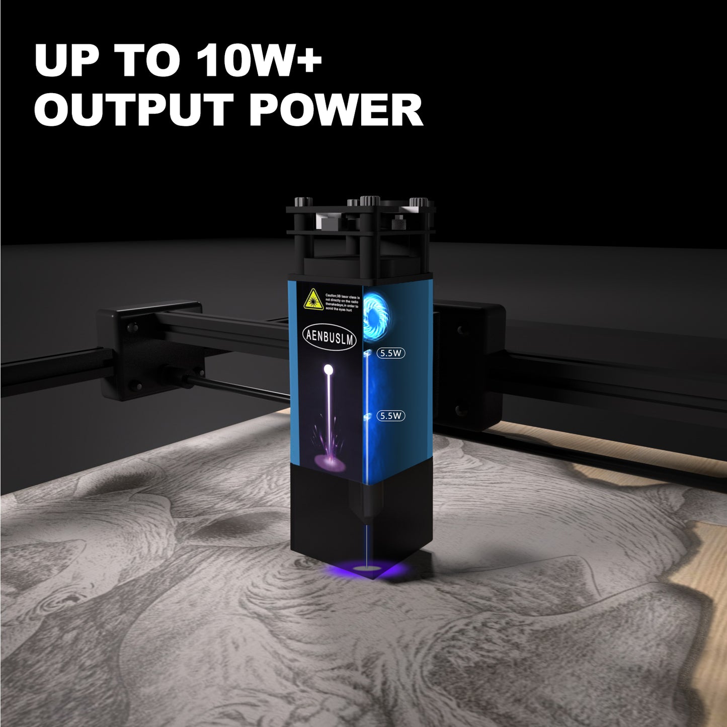 AENBUSLM T1-CX10W Laser Engraver Machine,0.06mm High Precision Laser Engraving Machine 10W Laser Cutter and Engraver Machine for Wood Metal Acrylic Leather