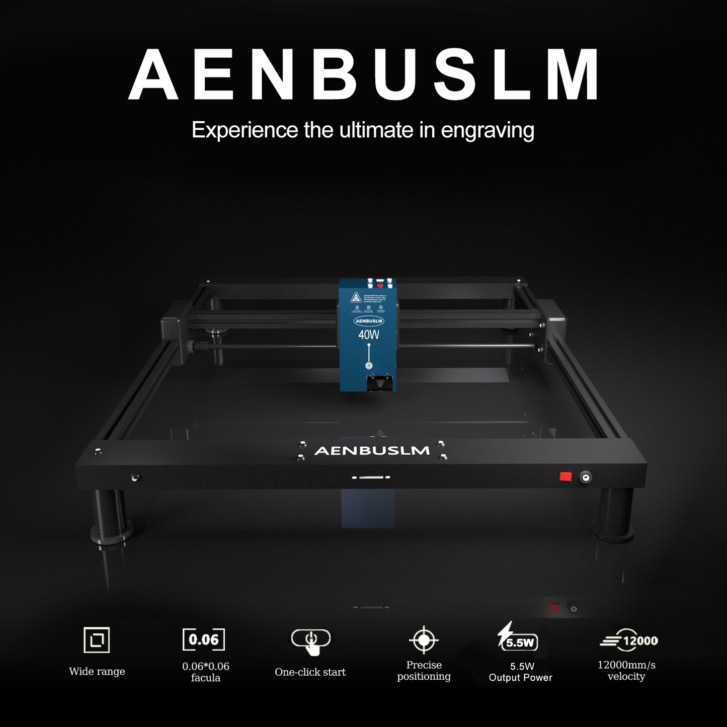 AENBUSLM Laser Engraving Machine,40W Laser Module Built-in Air Pump 5.5W(5500mW) Output Power,Laser Cutting Engraving Tool Engraving Machine for Wood Metal Aluminum Glass Leather