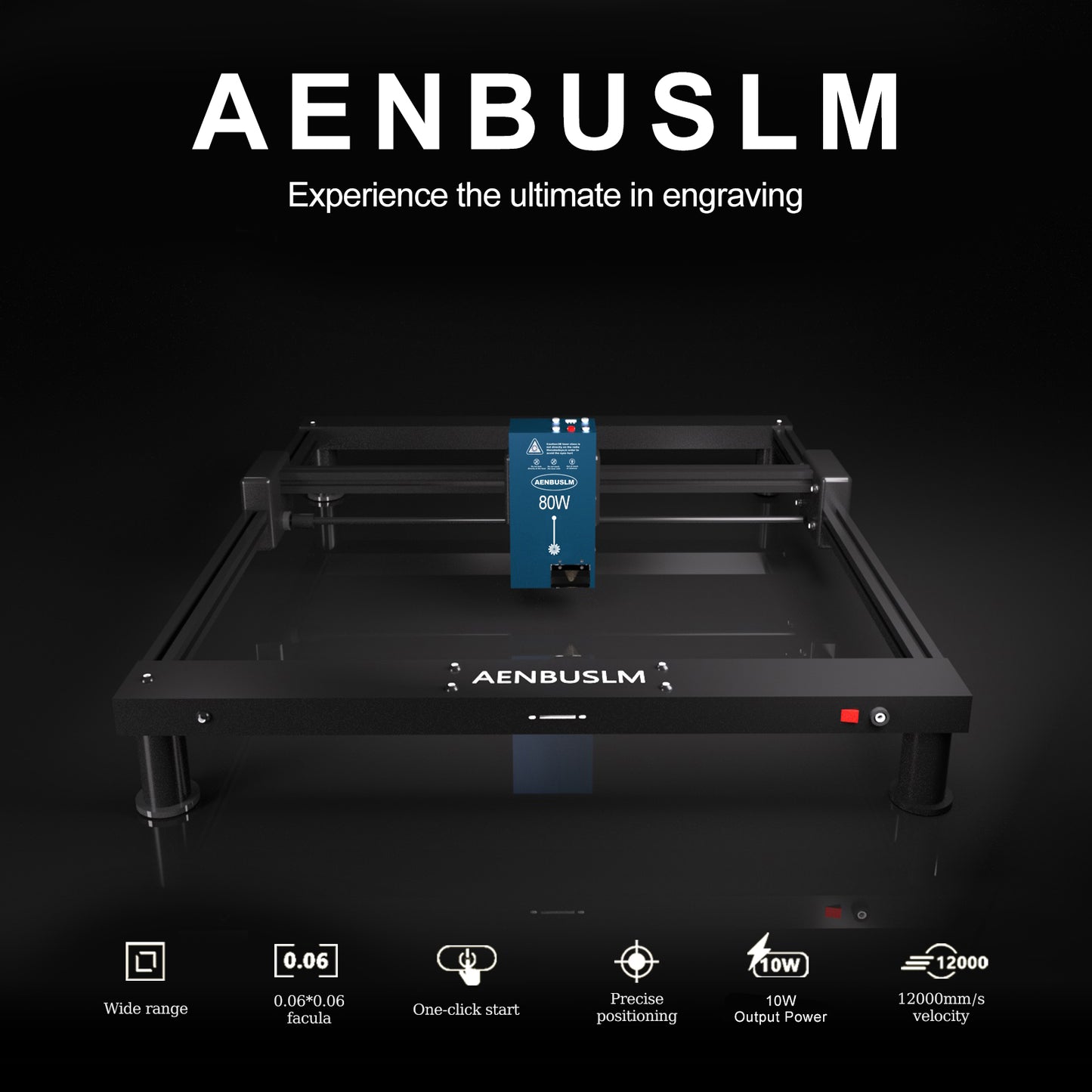 AENBUSLM T1-80WPOR Laser Engraving Machine,80W Laser Module Built-in Air Pump 10W(10000mW) Output Power,Laser Cutting Engraving Tool Engraving Machine for Wood Metal Aluminum Glass Leather