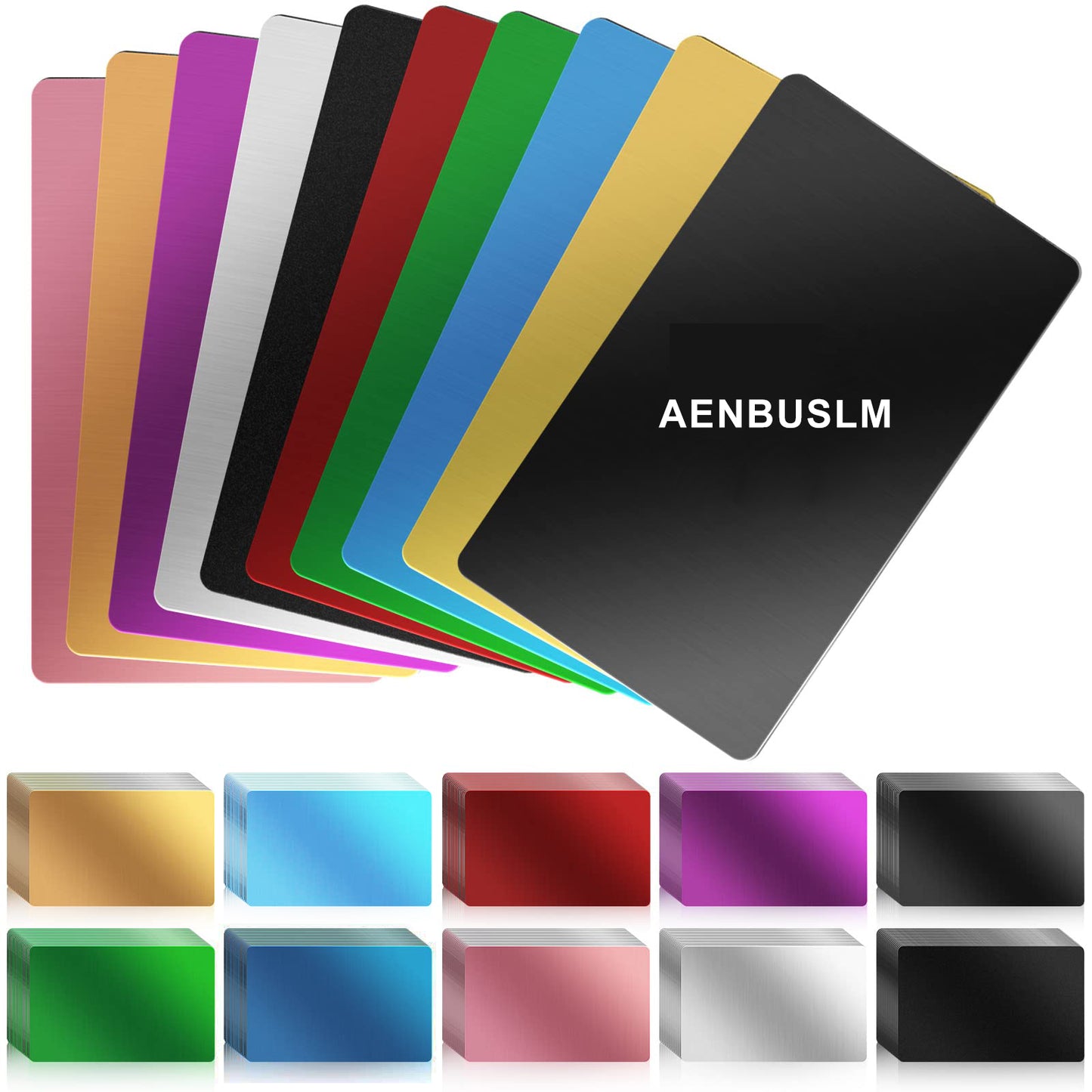 AENBUSLM Laser Engraving Blanks, 200pcs Black Aluminum Alloy Sheets for CNC Engraving, Laser Crafting, Multipurpose Metal Business Cards. DIY Gift Cards, 85 x 55x 0.2mm Thickness