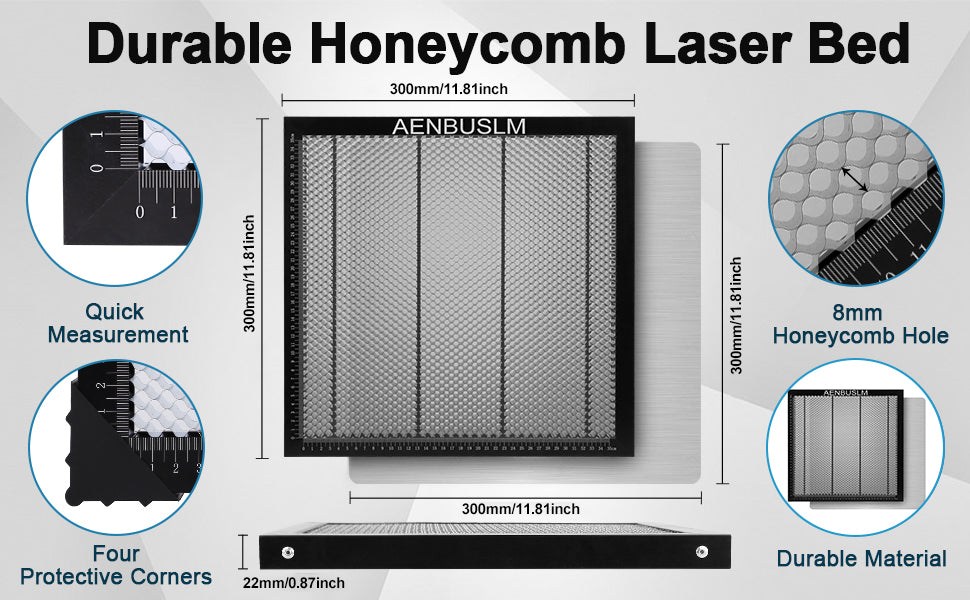 AENBUSLM Honeycomb Laser Bed 300mm x 300mm / 400mm x 400mm / 500mm x 500mm Steel Honeycomb Cutting Mat for Laser Engraver Cutter Tray, Honeycomb Working Table Size 11.8" x 11.8"
