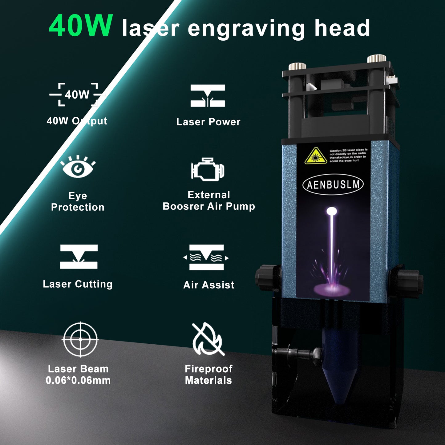 AENBUSLM Laser Engraving Cutting Module with Air Assist,5.5W Output Power, Built-in FAC, Compressed Spot CNC Carving DIY Laser Master for Laser Cutter Laser Engraver Machine - Class 4