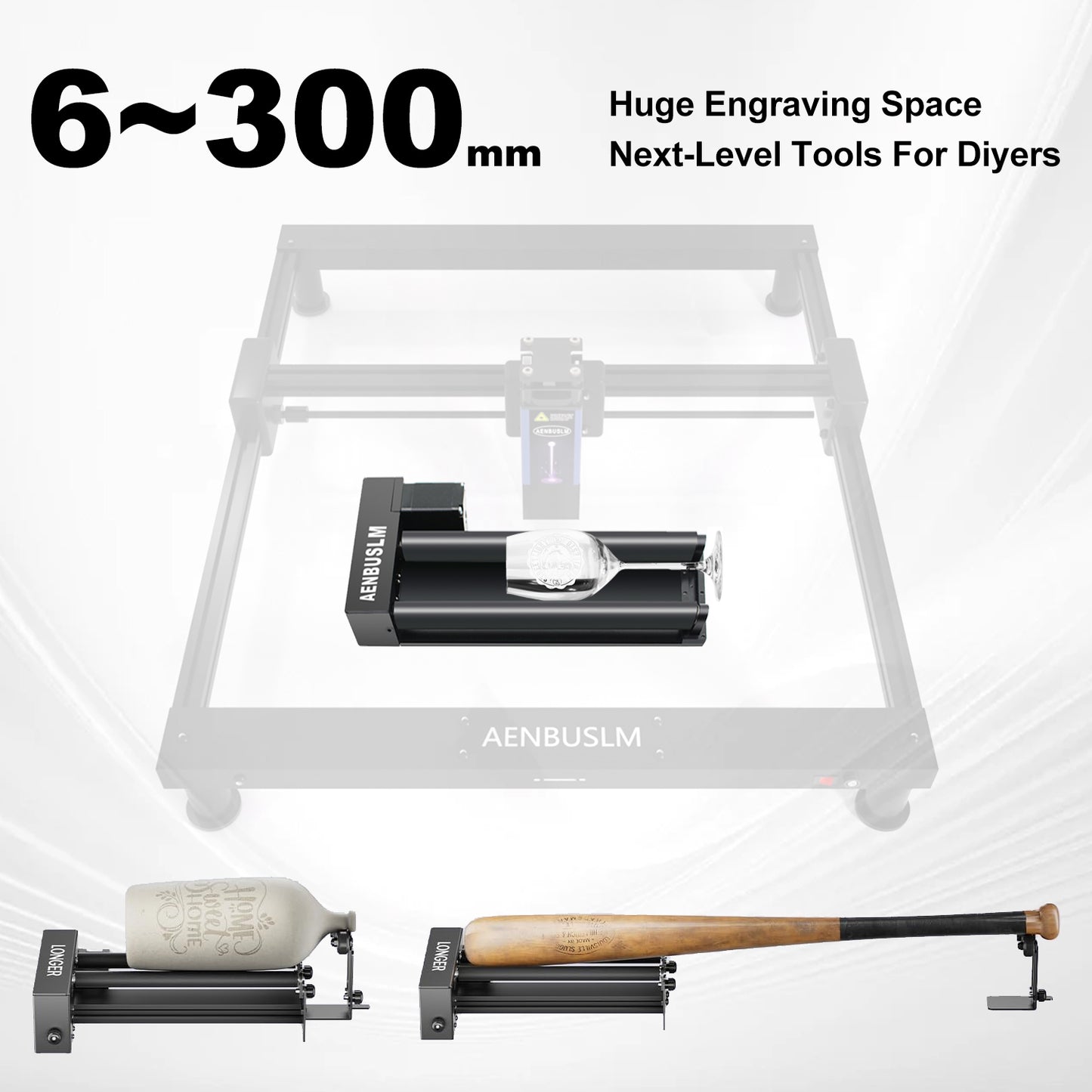 AENBUSLM Laser Engraver Rotary Roller, Y-Axis Rotary Roller 360° Rotation for Laser Engraver Engraving Cylindrical Objects Tumblers Cans Cups Bottles, Compatible with 99% of Laser Engraver