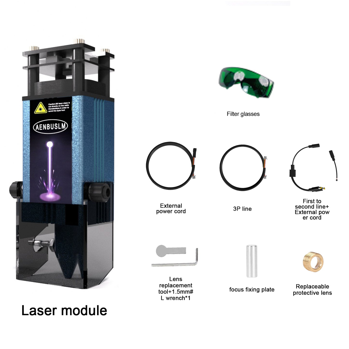 AENBUSLM Laser Engraving Cutting Module with Air Assist,5.5W Output Power, Built-in FAC, Compressed Spot CNC Carving DIY Laser Master for Laser Cutter Laser Engraver Machine - Class 4