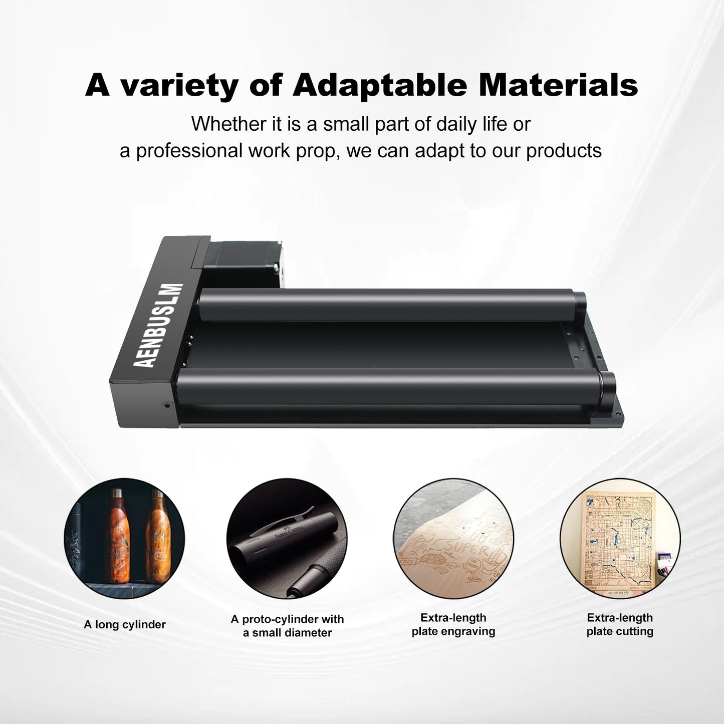 AENBUSLM Laser Engraver Rotary Roller, Y-Axis Rotary Roller 360° Rotation for Laser Engraver Engraving Cylindrical Objects Tumblers Cans Cups Bottles, Compatible with 99% of Laser Engraver