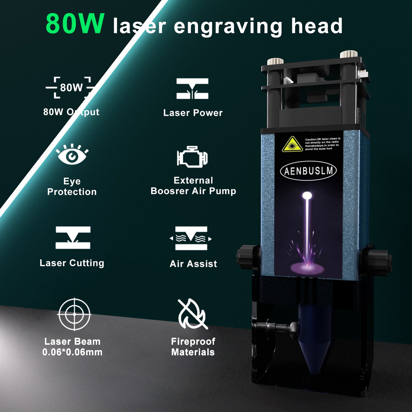 AENBUSLM Laser Engraving Cutting Module with Air Assist,5.5W Output Power, Built-in FAC, Compressed Spot CNC Carving DIY Laser Master for Laser Cutter Laser Engraver Machine - Class 4