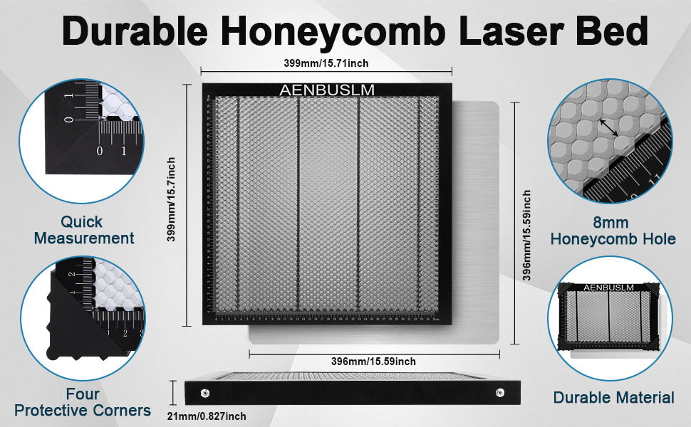 AENBUSLM Honeycomb Laser Bed 300mm x 300mm / 400mm x 400mm / 500mm x 500mm Steel Honeycomb Cutting Mat for Laser Engraver Cutter Tray, Honeycomb Working Table Size 11.8" x 11.8"