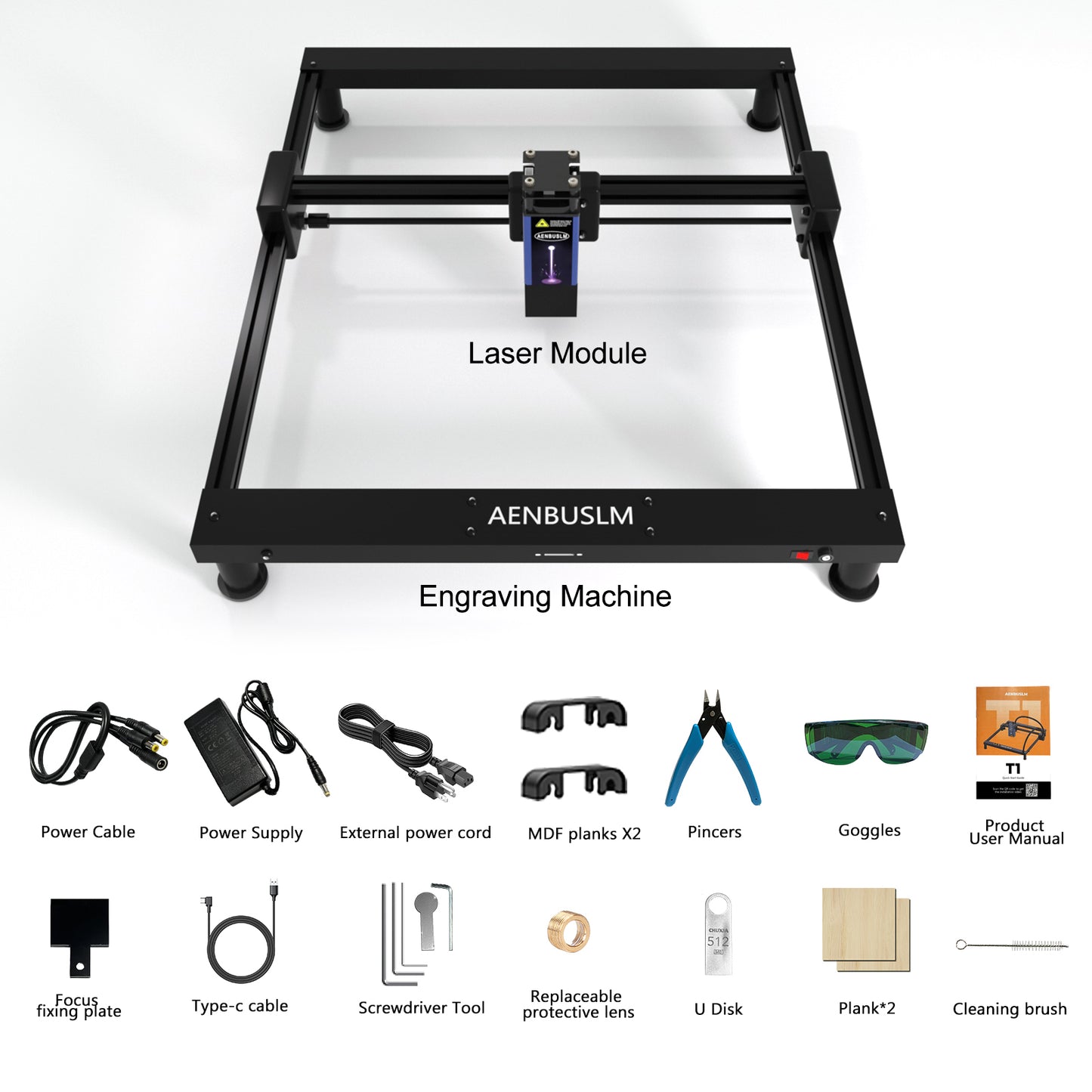 AENBUSLM T1-CX10W Laser Engraver Machine,0.06mm High Precision Laser Engraving Machine 10W Laser Cutter and Engraver Machine for Wood Metal Acrylic Leather