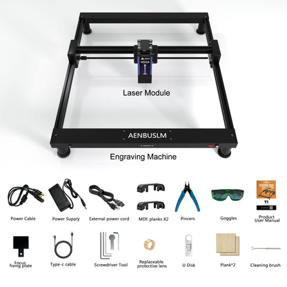 AENBUSLM T1-CX10W Laser Engraver Machine,0.06mm High Precision Laser Engraving Machine 10W Laser Cutter and Engraver Machine for Wood Metal Acrylic Leather