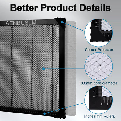 AENBUSLM Honeycomb Laser Bed 300mm x 300mm / 400mm x 400mm / 500mm x 500mm Steel Honeycomb Cutting Mat for Laser Engraver Cutter Tray, Honeycomb Working Table Size 11.8" x 11.8"