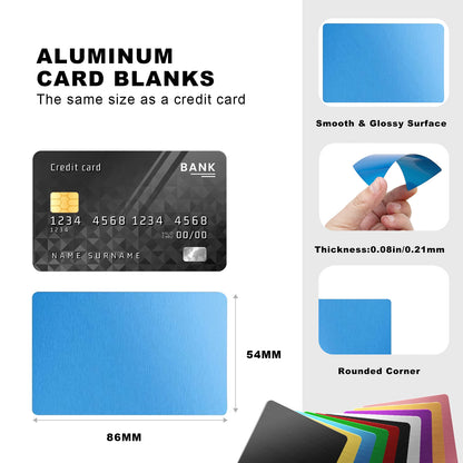 AENBUSLM Laser Engraving Blanks, 200pcs Black Aluminum Alloy Sheets for CNC Engraving, Laser Crafting, Multipurpose Metal Business Cards. DIY Gift Cards, 85 x 55x 0.2mm Thickness