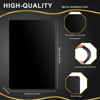 AENBUSLM Laser Engraving Blanks, 200pcs Black Aluminum Alloy Sheets for CNC Engraving, Laser Crafting, Multipurpose Metal Business Cards. DIY Gift Cards, 85 x 55x 0.2mm Thickness