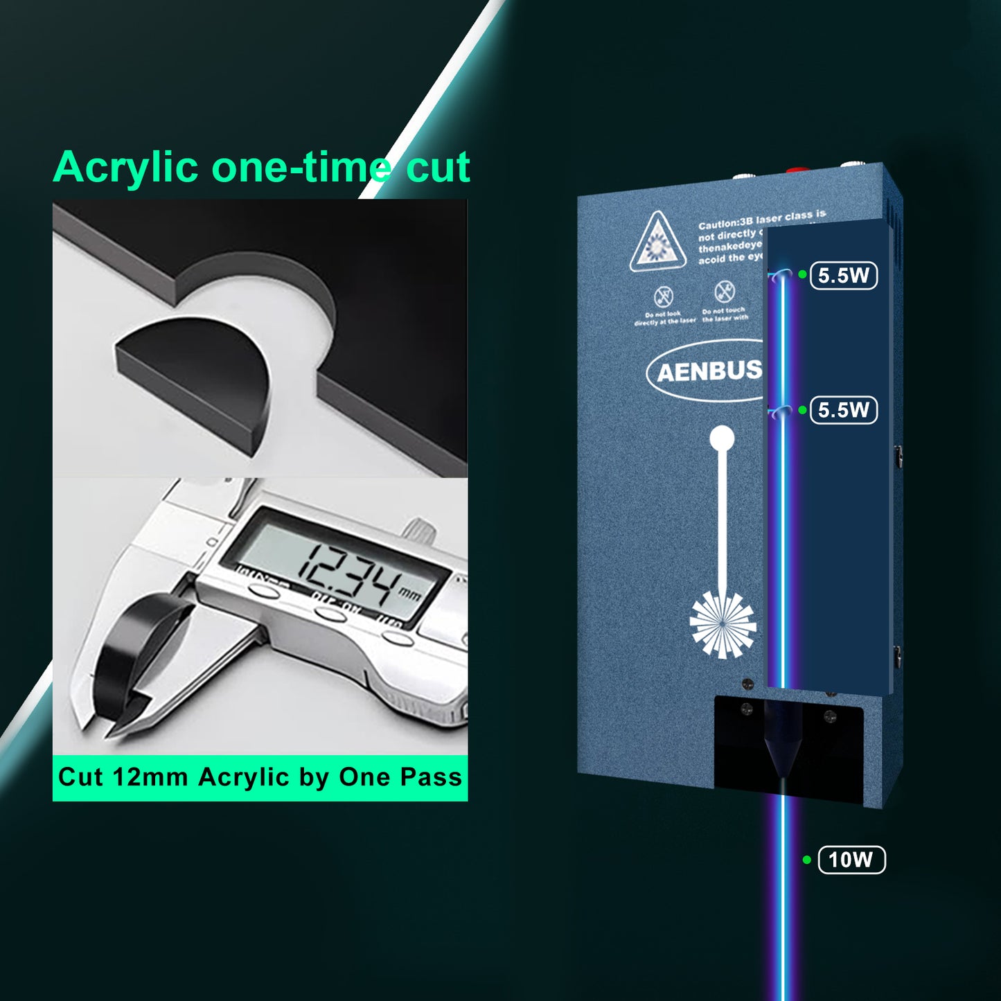 Laser Engraving Cutting Module with Built-in Air Assist, 10W Output Power,Built-in FAC,Compressed Spot CNC Carving DIY Laser Master for Laser Cutter Laser Engraver Machine - Class 4