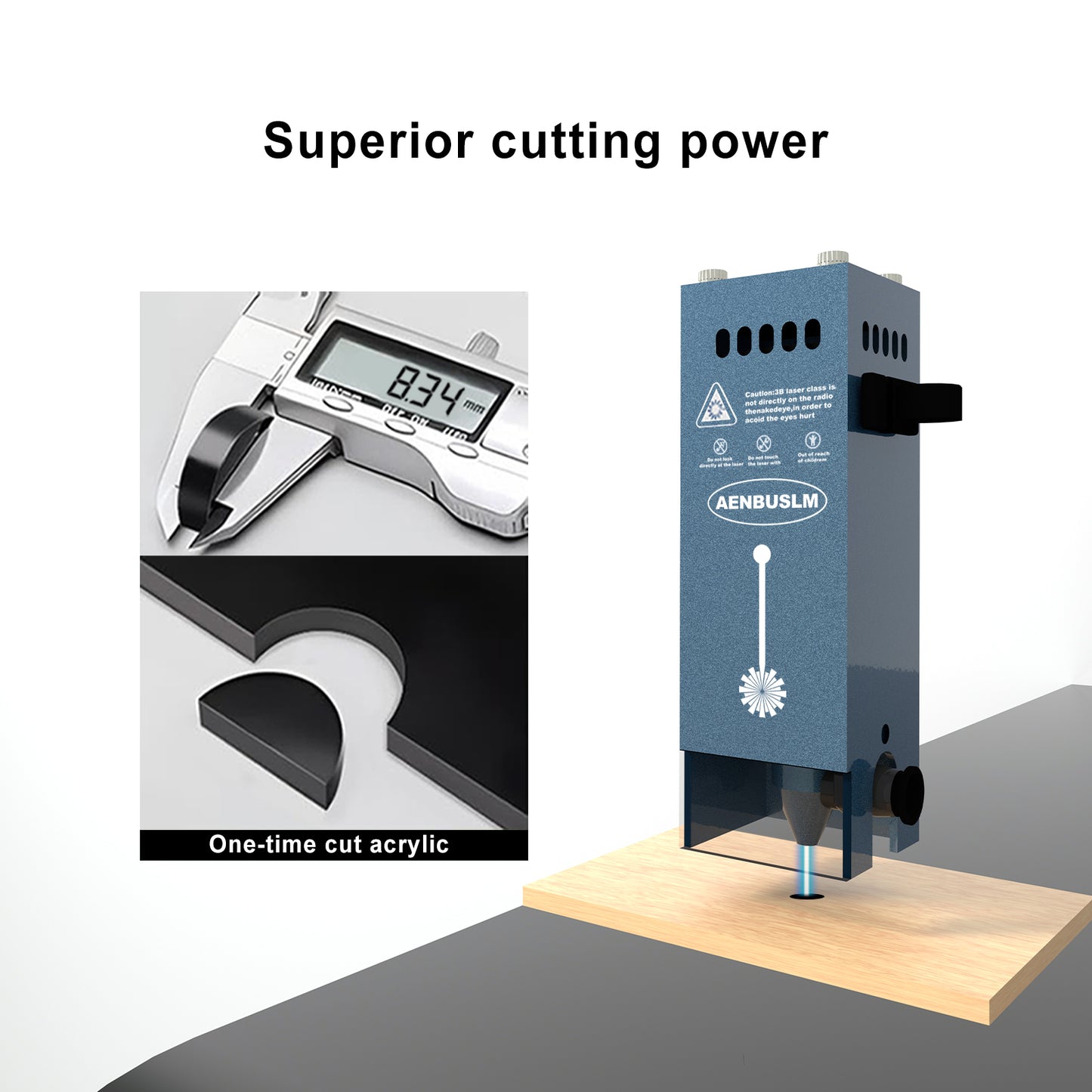 AENBUSLM  Laser Module with Air Assit for Laser Cutter & Laser Engraver Machine,10W(10000mW) Output Power,Built in FAC,Ultra-Fine Compressed Spot CNC Carving DIY Laser Master - Class 4