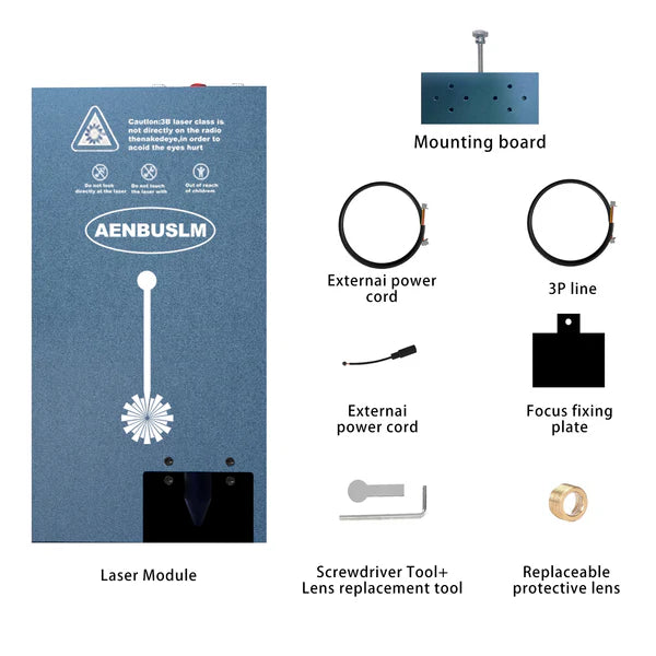 Laser engraving and cutting module with built-in air assist, 10W output power, built-in FAC, compressed beam point CNC engraving DIY laser master, suitable for laser cutters and laser engravers — Level 4, a set of 15 heads. 15 times efficiency.
