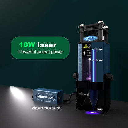 AENBUSLM Laser Engraving Cutting Module with Air Assist, 10W(10000mW) Output Power,Built-in FAC,Compressed Spot CNC Carving DIY Laser Master for Laser Cutter Laser Engraver Machine - Class 4