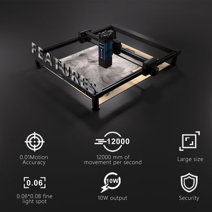 AENBUSLM T1-CX10W Laser Engraver Machine,0.06mm High Precision Laser Engraving Machine 10W Laser Cutter and Engraver Machine for Wood Metal Acrylic Leather