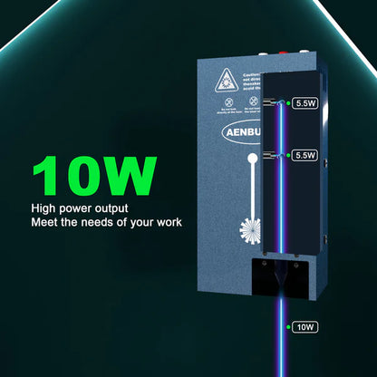 Laser engraving and cutting module with built-in air assist, 10W output power, built-in FAC, compressed beam point CNC engraving DIY laser master, suitable for laser cutters and laser engravers — Level 4, a set of 15 heads. 15 times efficiency.